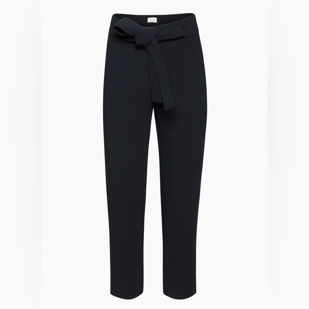 Aritzia Wilfred Black Tie-Waist Front Women's Pants Size 4